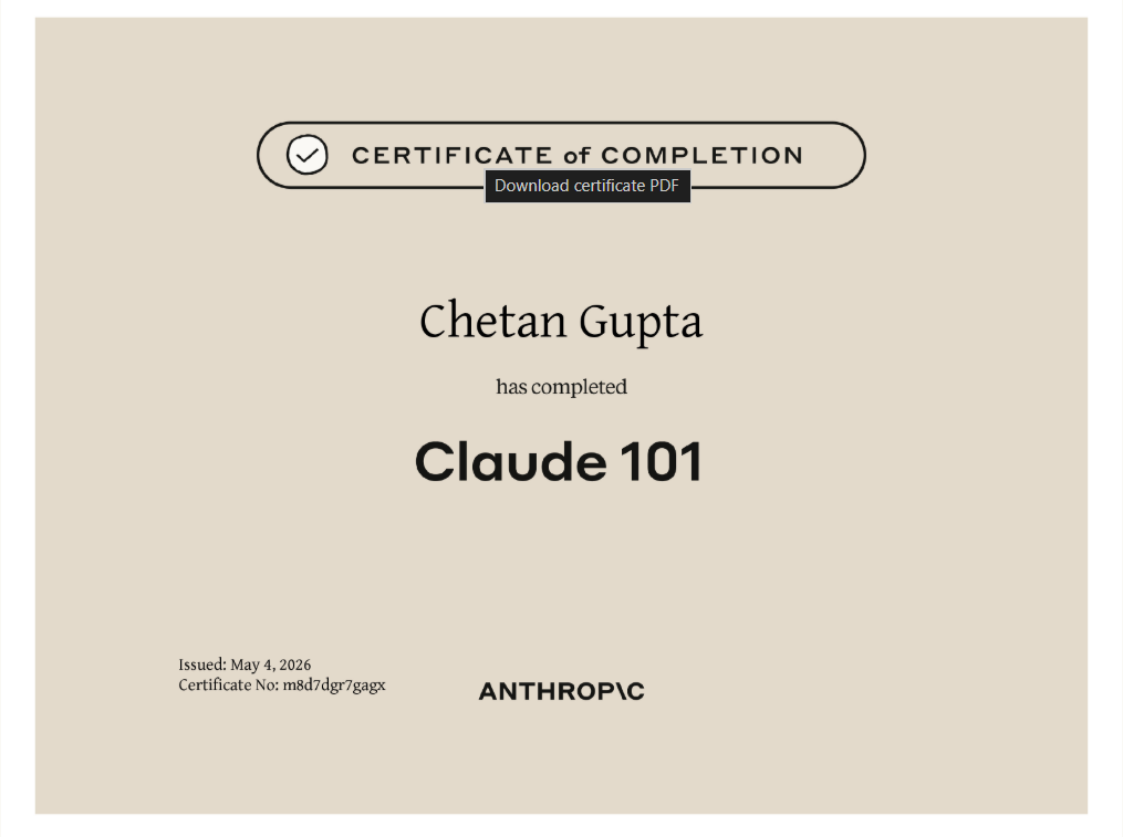 Claud 101 Certification